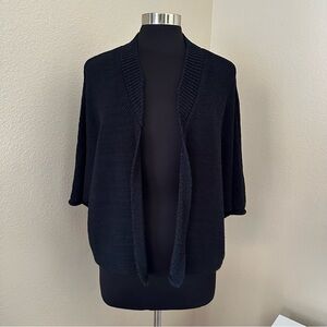 Akemi + Kin Anthropologie Black 3/4 SleeveOversized Open Front Cardigan Size OS